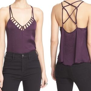 NWOT Free People Silk Strappy Back Top